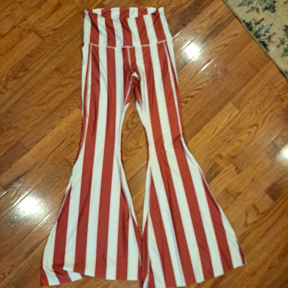 Striped Red and White Flared Bottoms